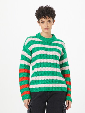 PULZ Jeans - Pullover 'DONATELLA' em verde: frente