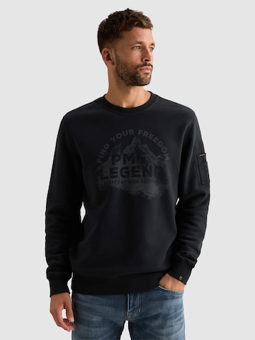 PME Legend Sweatshirt 'Sweatshirt in peached fleece with flight pocket' i blå: forside