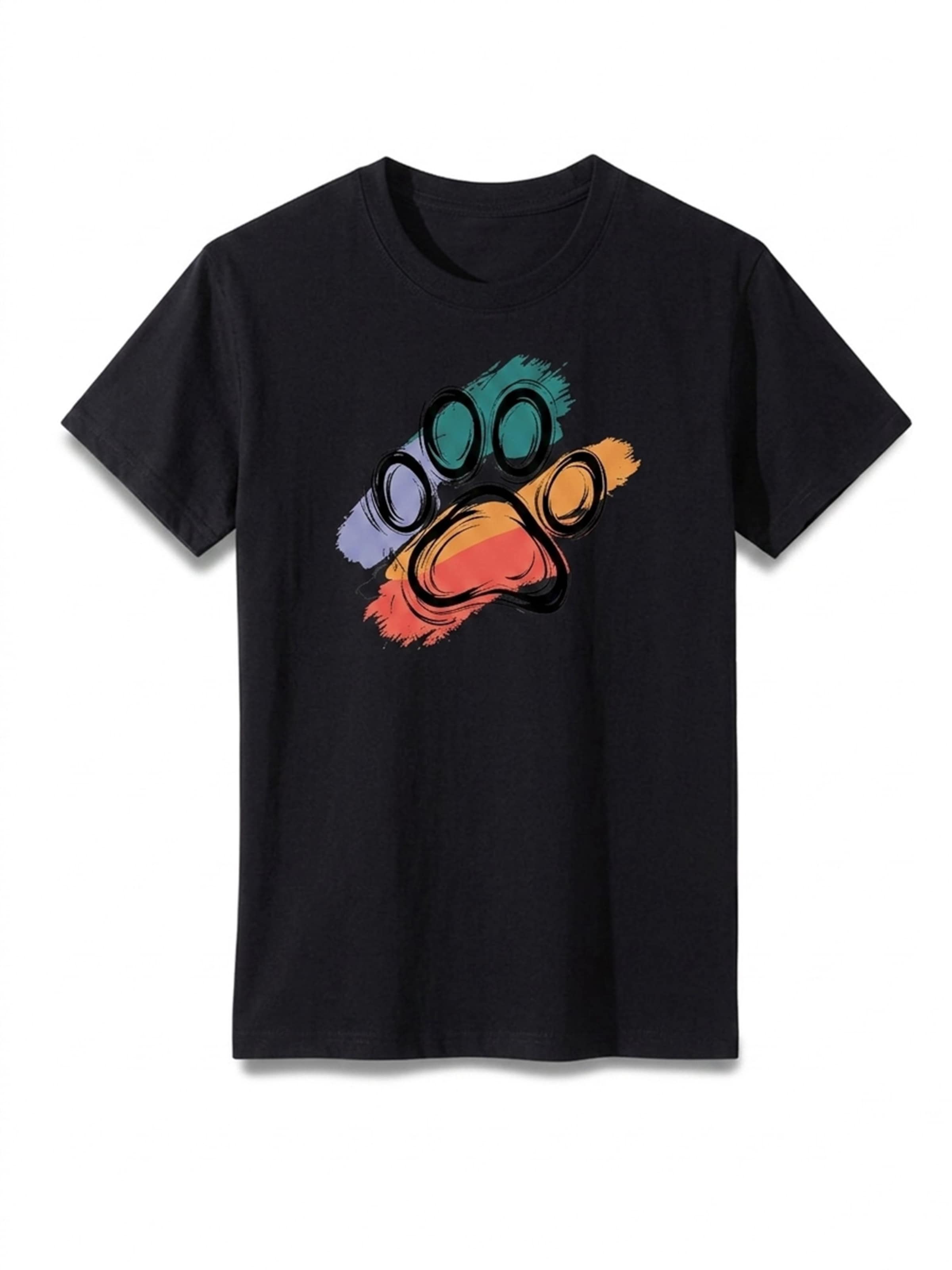 T-shirt 'Summer Short Sleeve Cotton Tops' LapaPlus en noir : devant