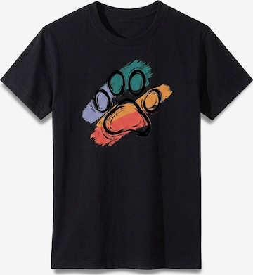 T-shirt 'Summer Short Sleeve Cotton Tops' LapaPlus en noir : devant