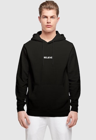 Merchcode Sweatshirt 'Believe' in Schwarz: predná strana