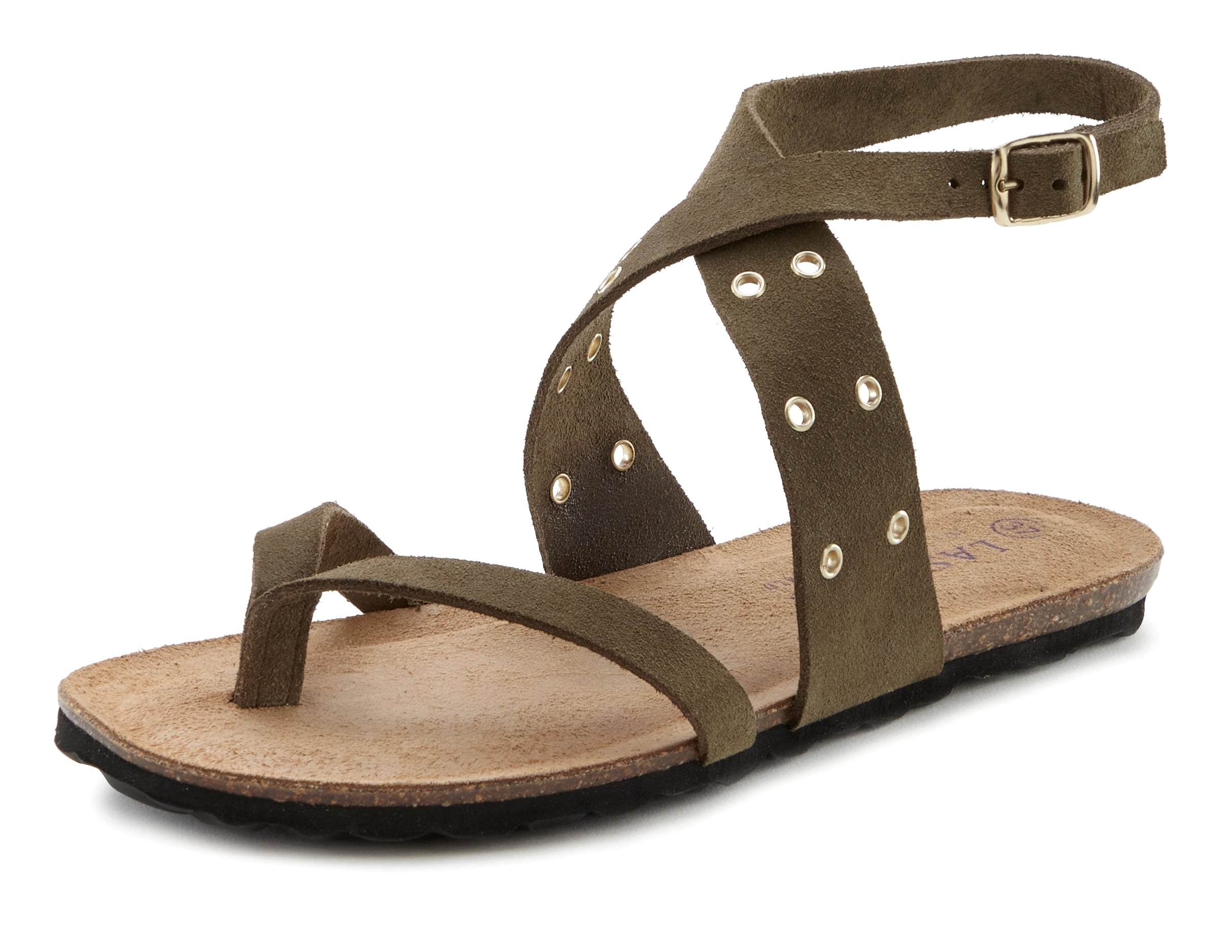 LASCANA T-bar sandals in Green: front