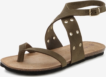 LASCANA T-bar sandals in Green: front