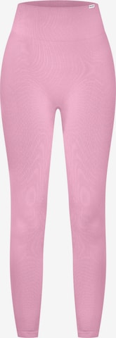 Skinny Pantalon de sport Smilodox en rose : devant