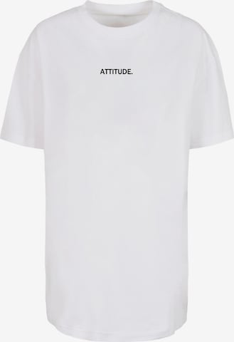 Merchcode Oversized Shirt 'Attitude' in White: front
