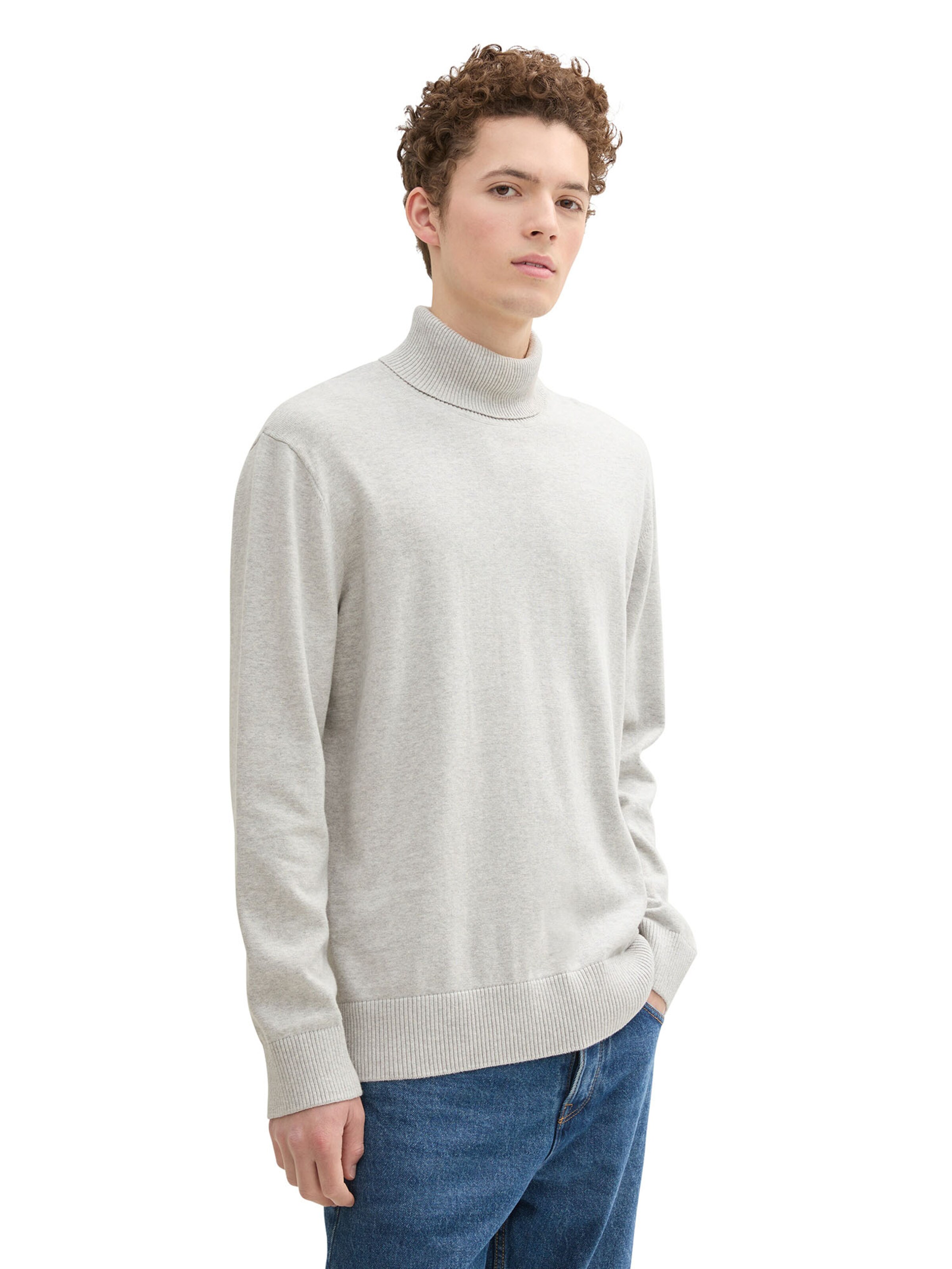 TOM TAILOR DENIM Sweater in Grey: front