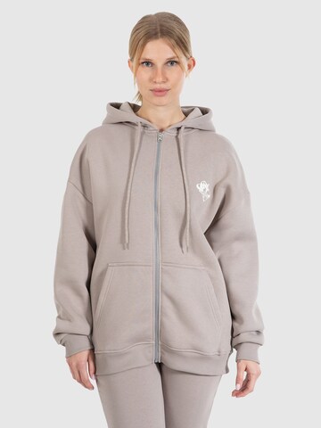 Smilodox Sweatvest 'Amora' in Bruin: voorkant