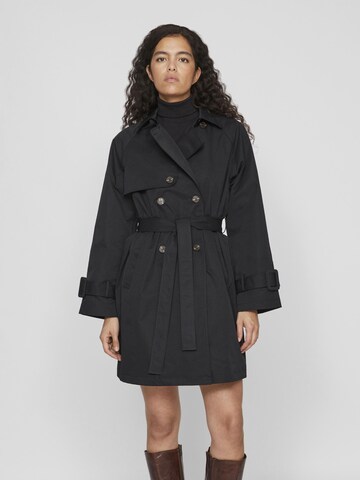 VILA Between-Seasons Coat in Black: front