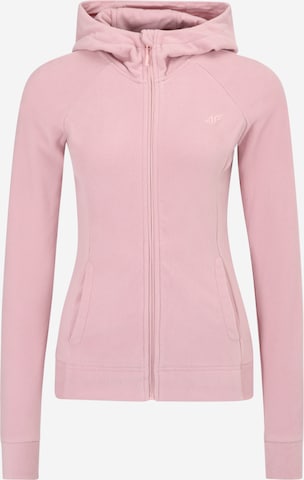 4F Athletic Fleece Jacket in Pink: front