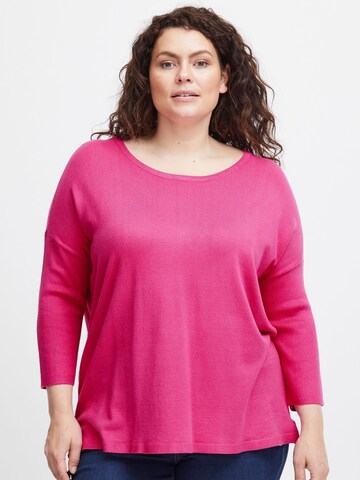 Fransa Curve Pullover ' BLUME ' in Pink: predná strana