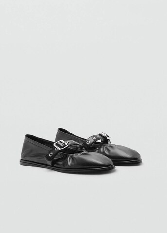 MANGO Strap ballerina 'Surral' in Black