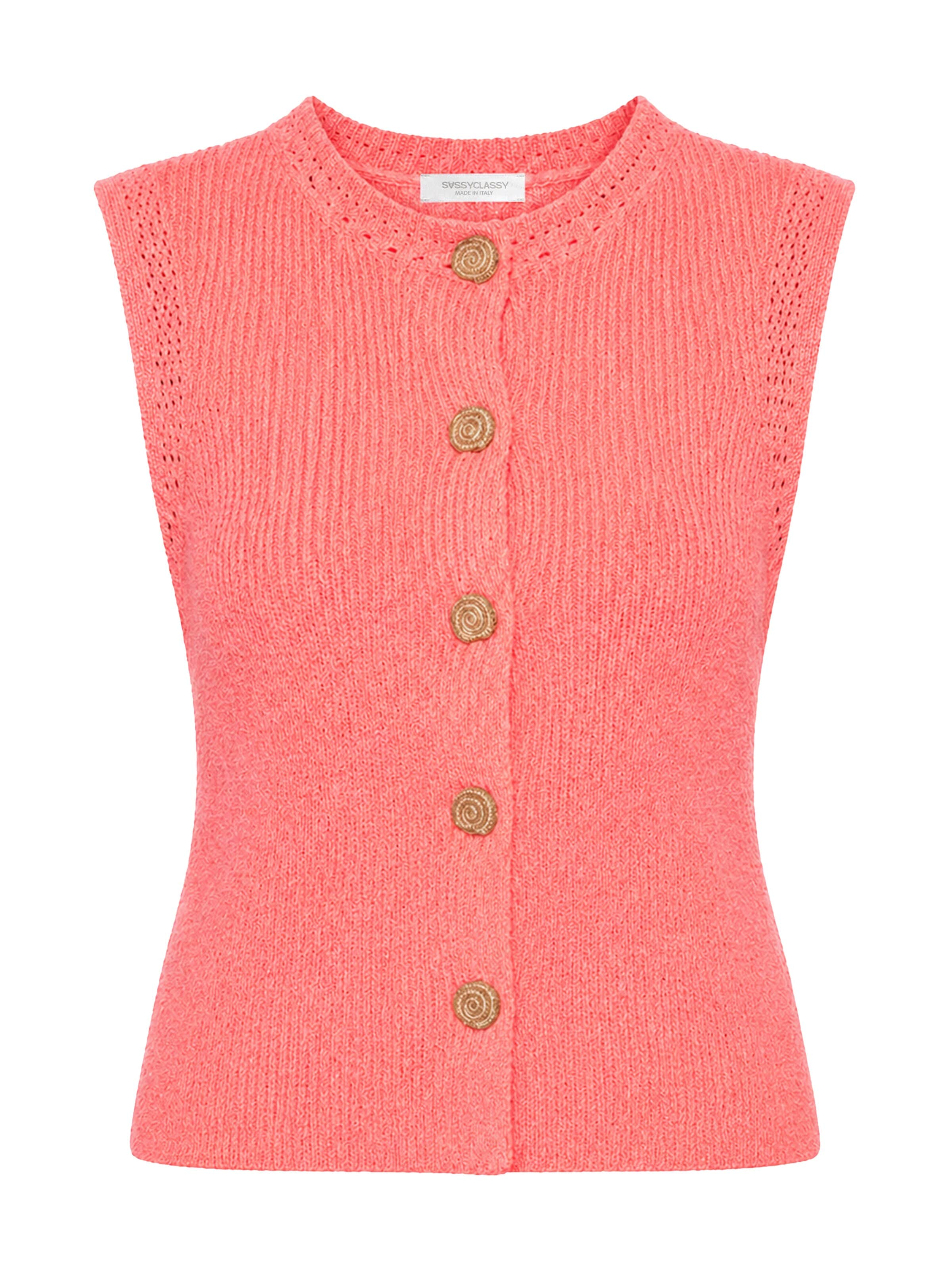 SASSYCLASSY Strickweste‌‌‌‌‌ in Orange: Vorderseite