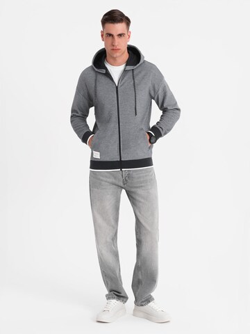 Ombre Sweatvest 'OM-SSZP-0191' in Zwart