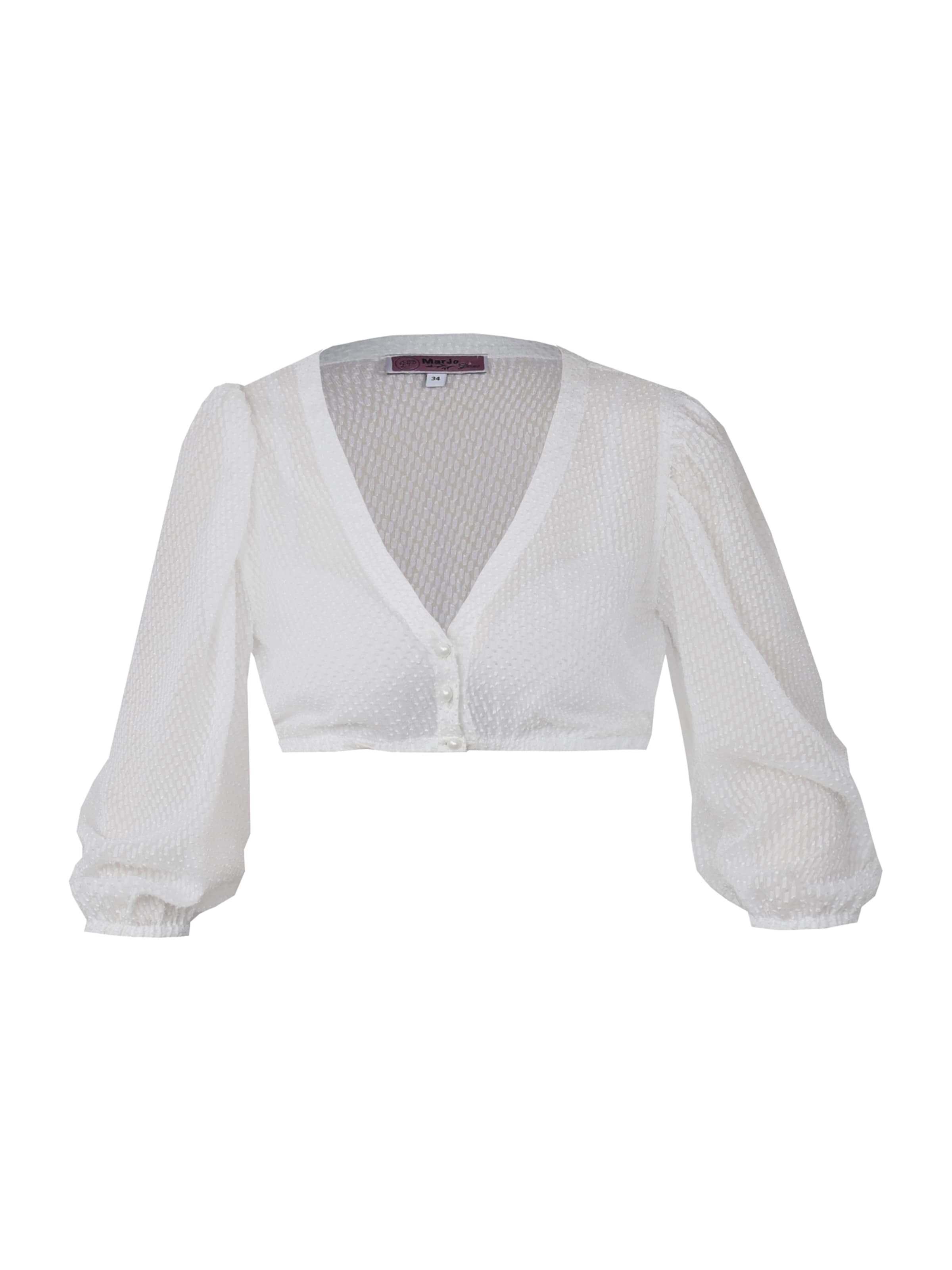 MARJO Блуза в традиционен стил 'Erlabrunn' в бяло: отпред