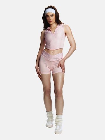 Coupe slim Pantalon de sport EKCENTRIK en rose