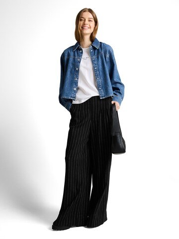 Wide leg Pantaloni de la TOM TAILOR DENIM pe negru