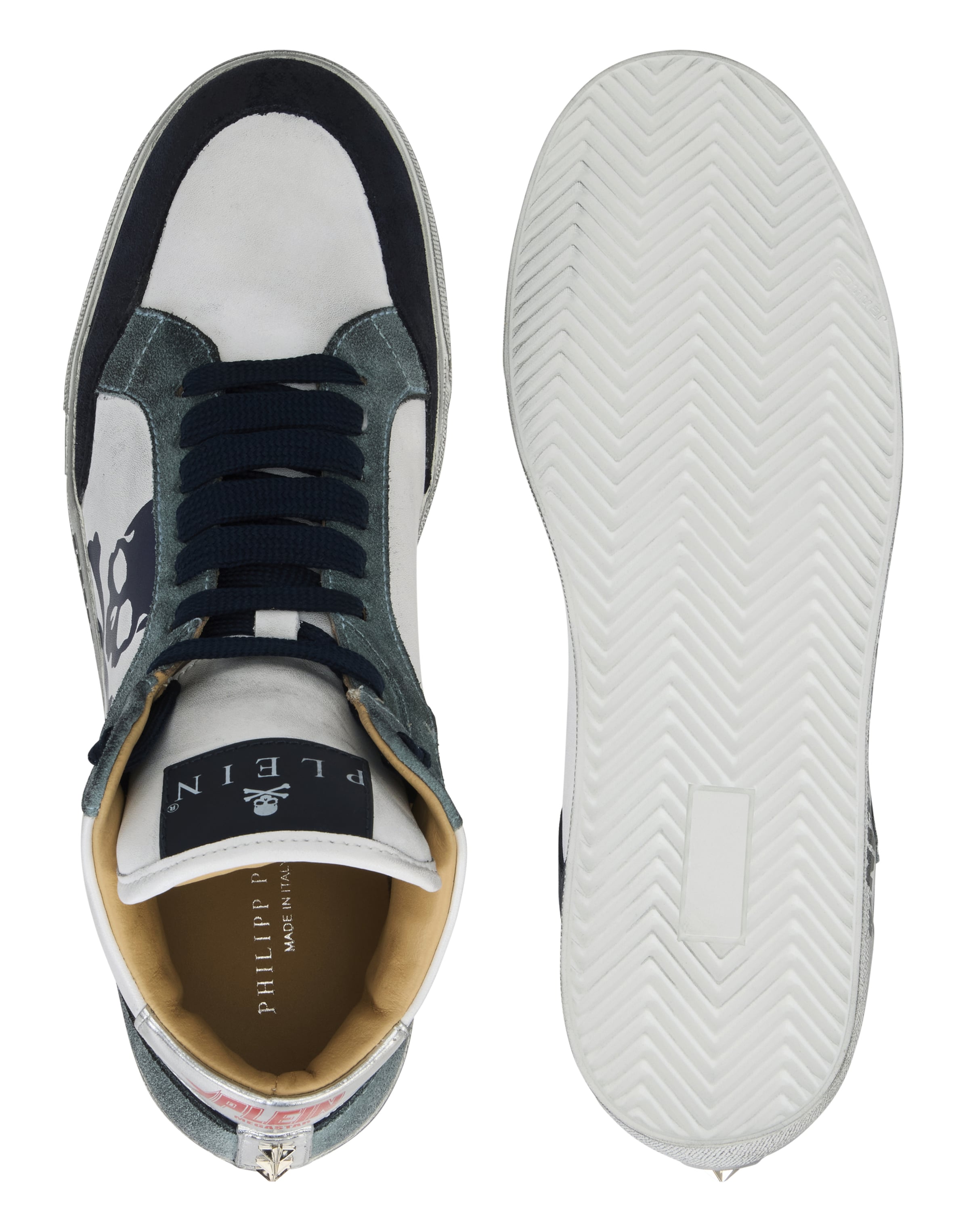 Sneaker alta 'Retrokickz' di Philipp Plein in bianco