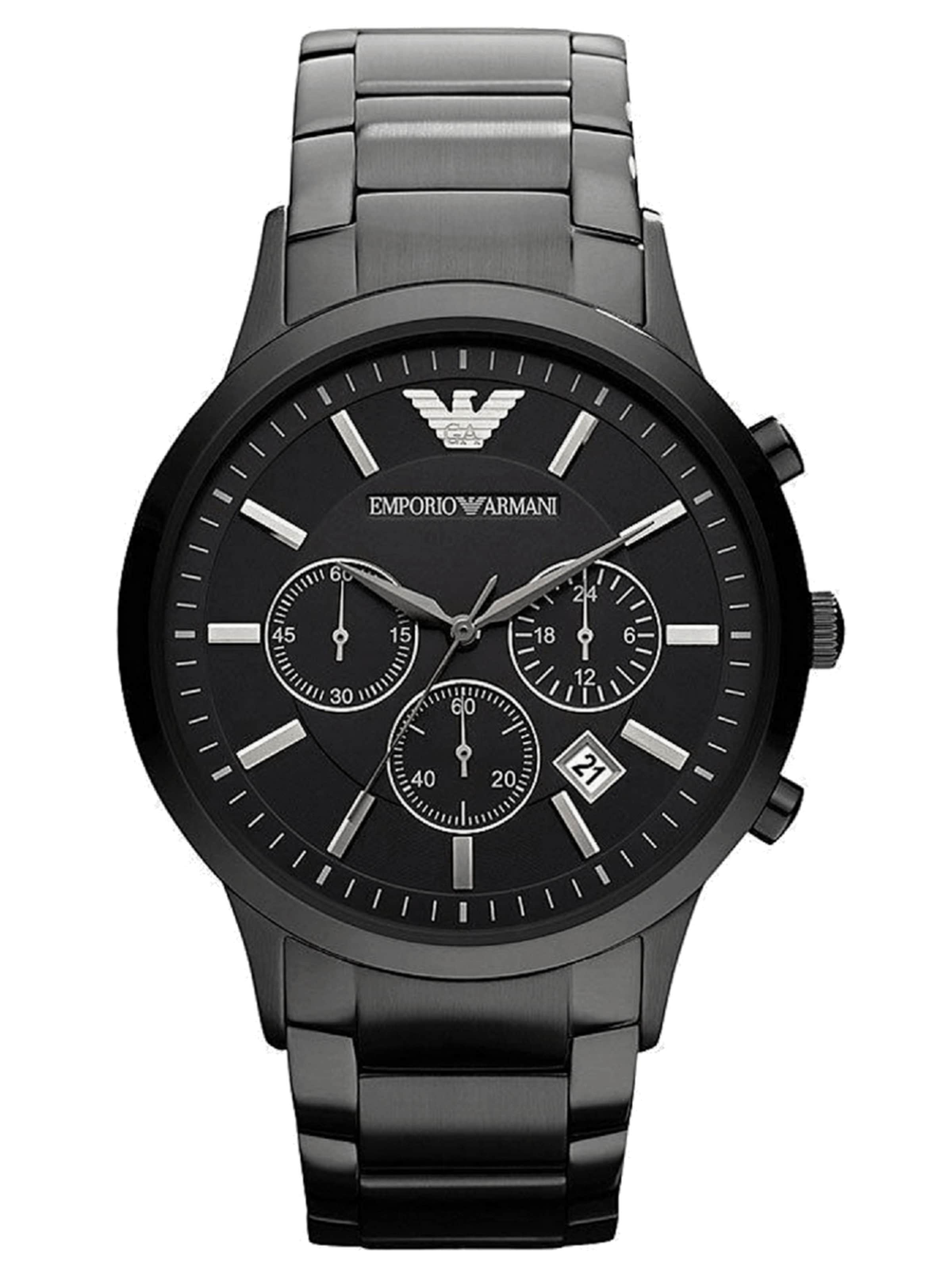 Emporio Armani Montre à affichage analogique en noir, Vue avec produit