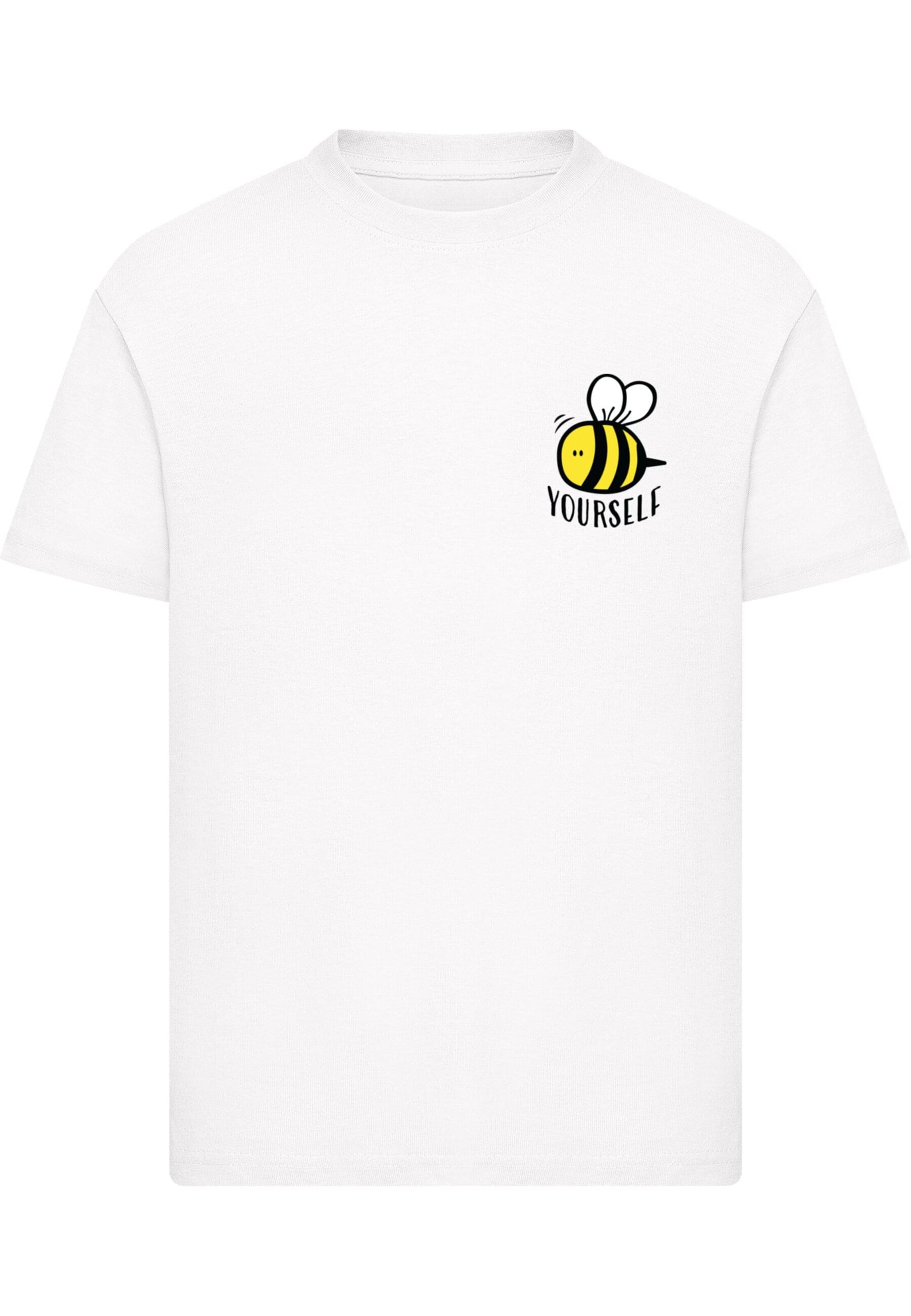 Merchcode Shirt 'Bee Yourself' in White: front