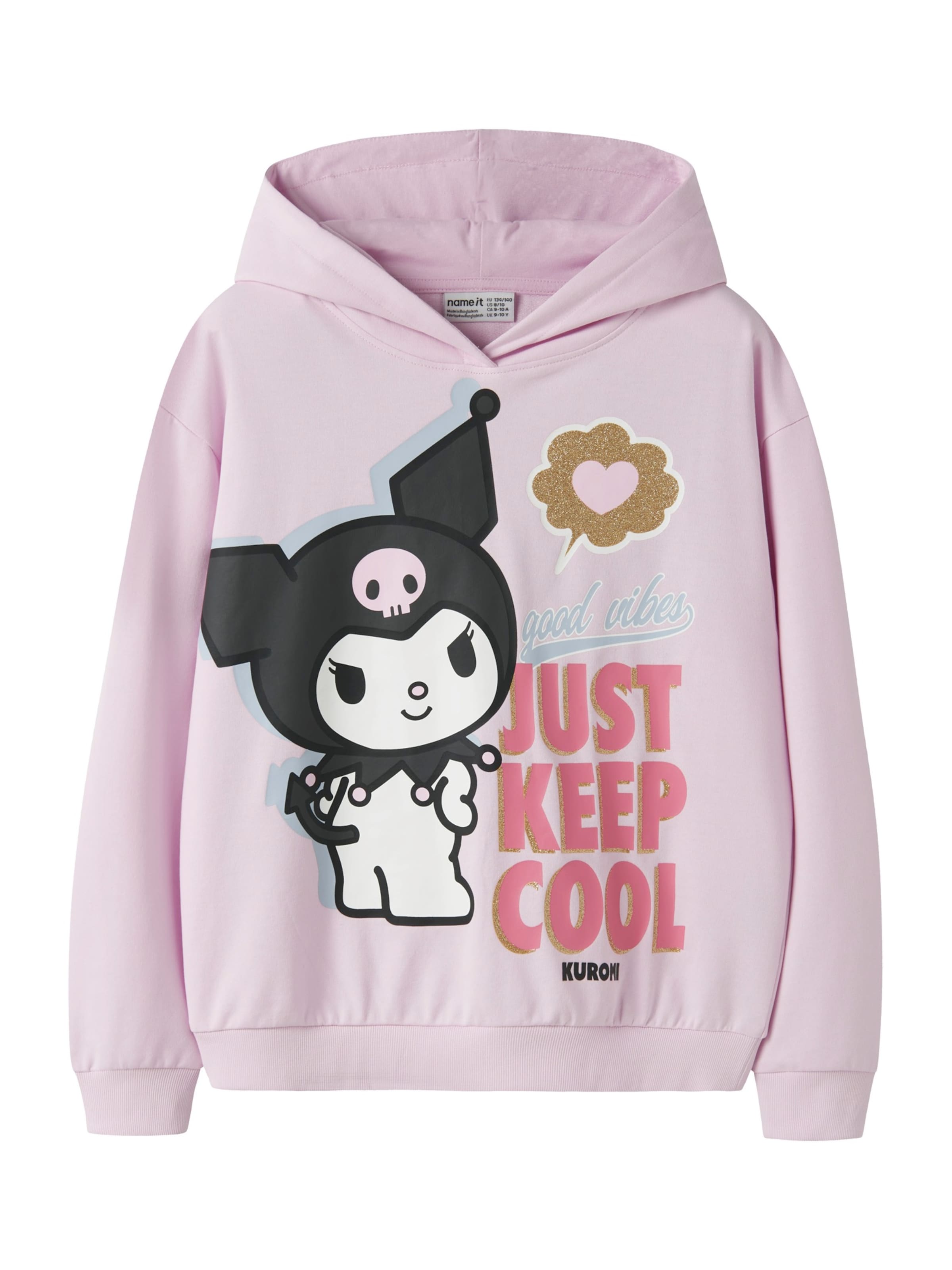 NAME IT Sweatshirt 'NKFJY HELLOK' in Pink: Vorderseite