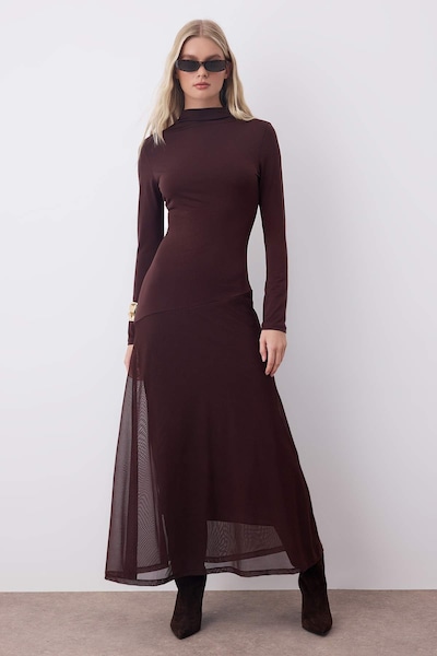 Trendyol Robe en 34 en brun foncé, Vue avec produit