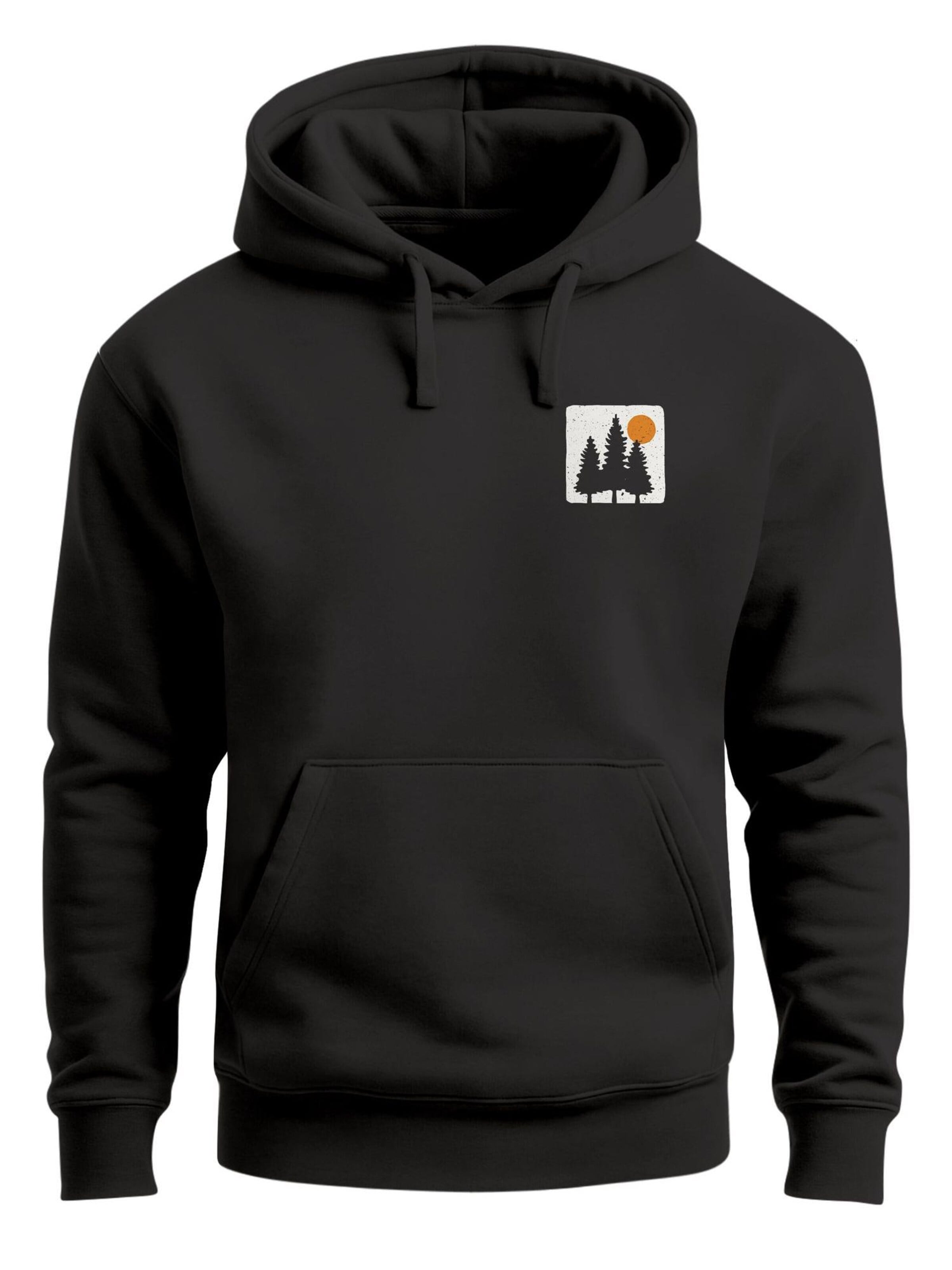 Neverless Sweatshirt 'Pine Trees' in Black: front