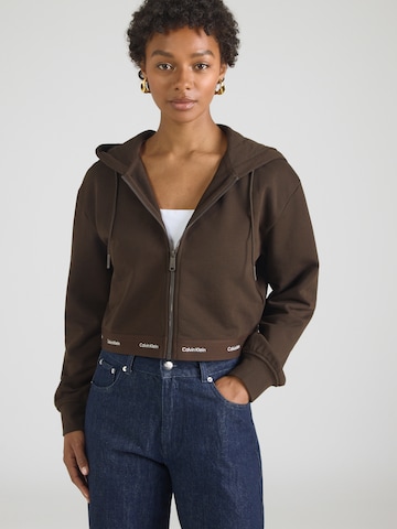 Calvin Klein Jeans Обычный Кофта на молнии в Коричневый: спереди