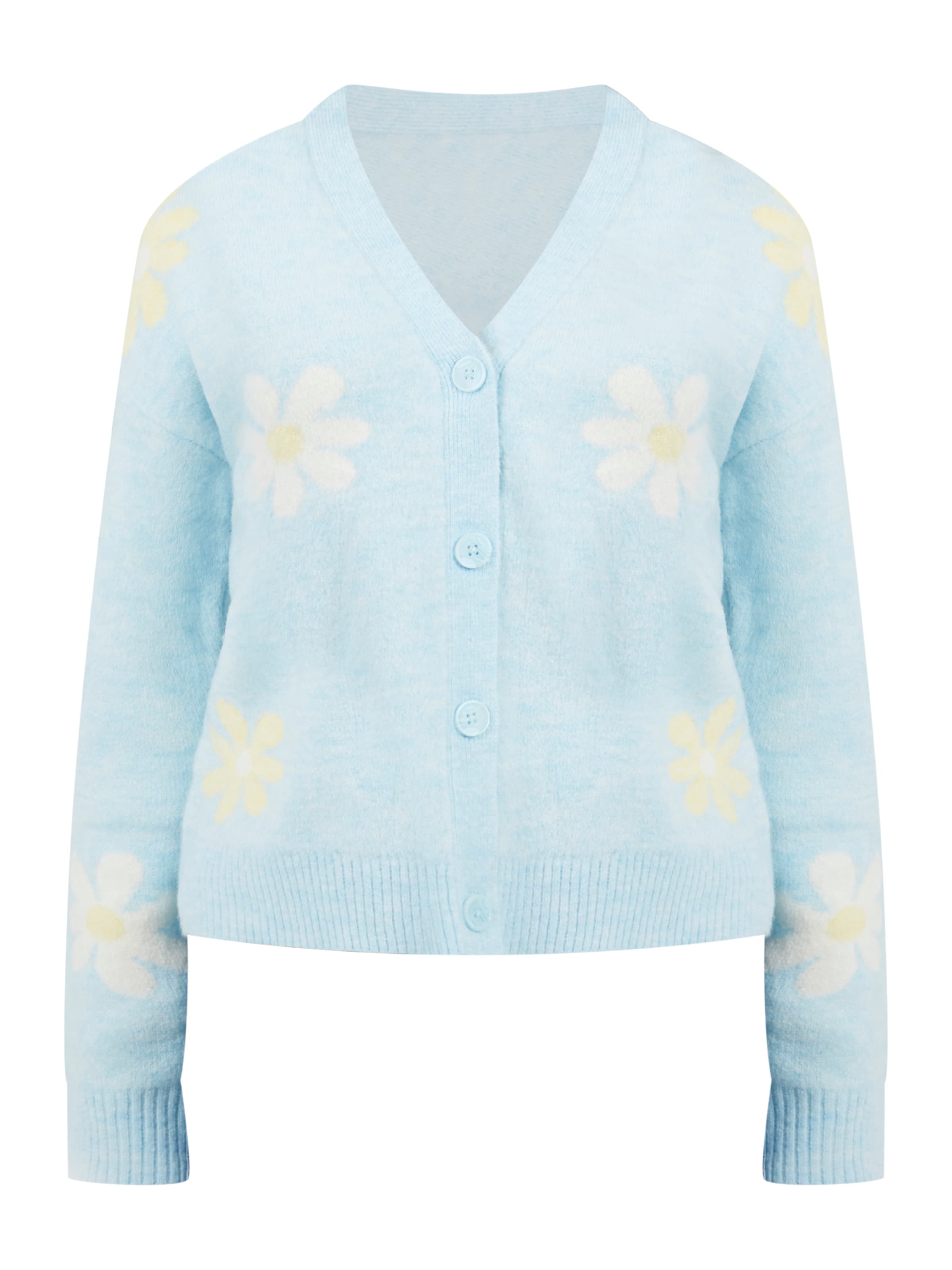 BRAVE SOUL Gebreid vest in Blauw: voorkant