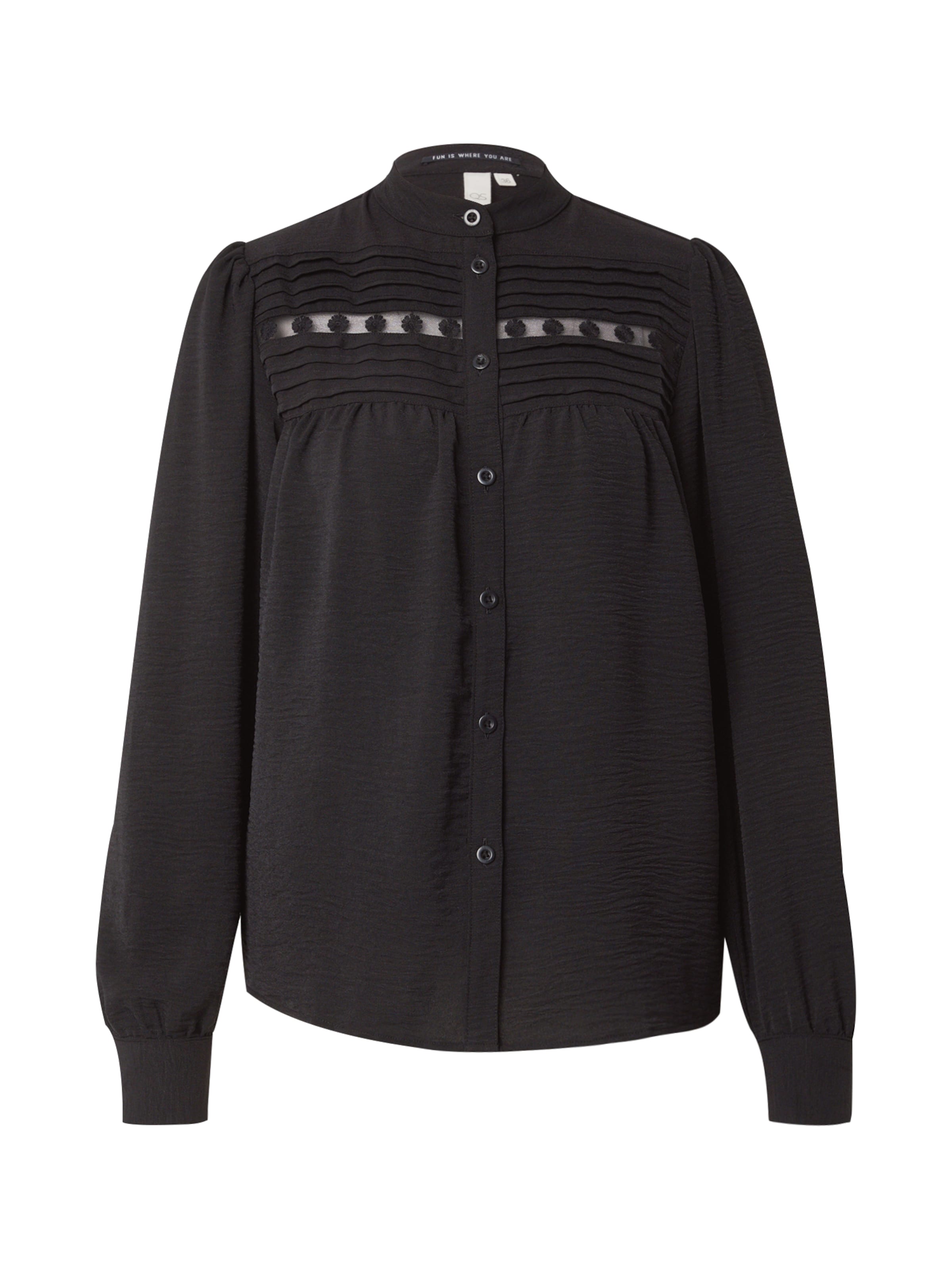 QS Bluse in Schwarz: Vorderseite