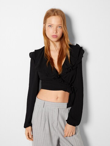 Bershka Blouse in Black: front