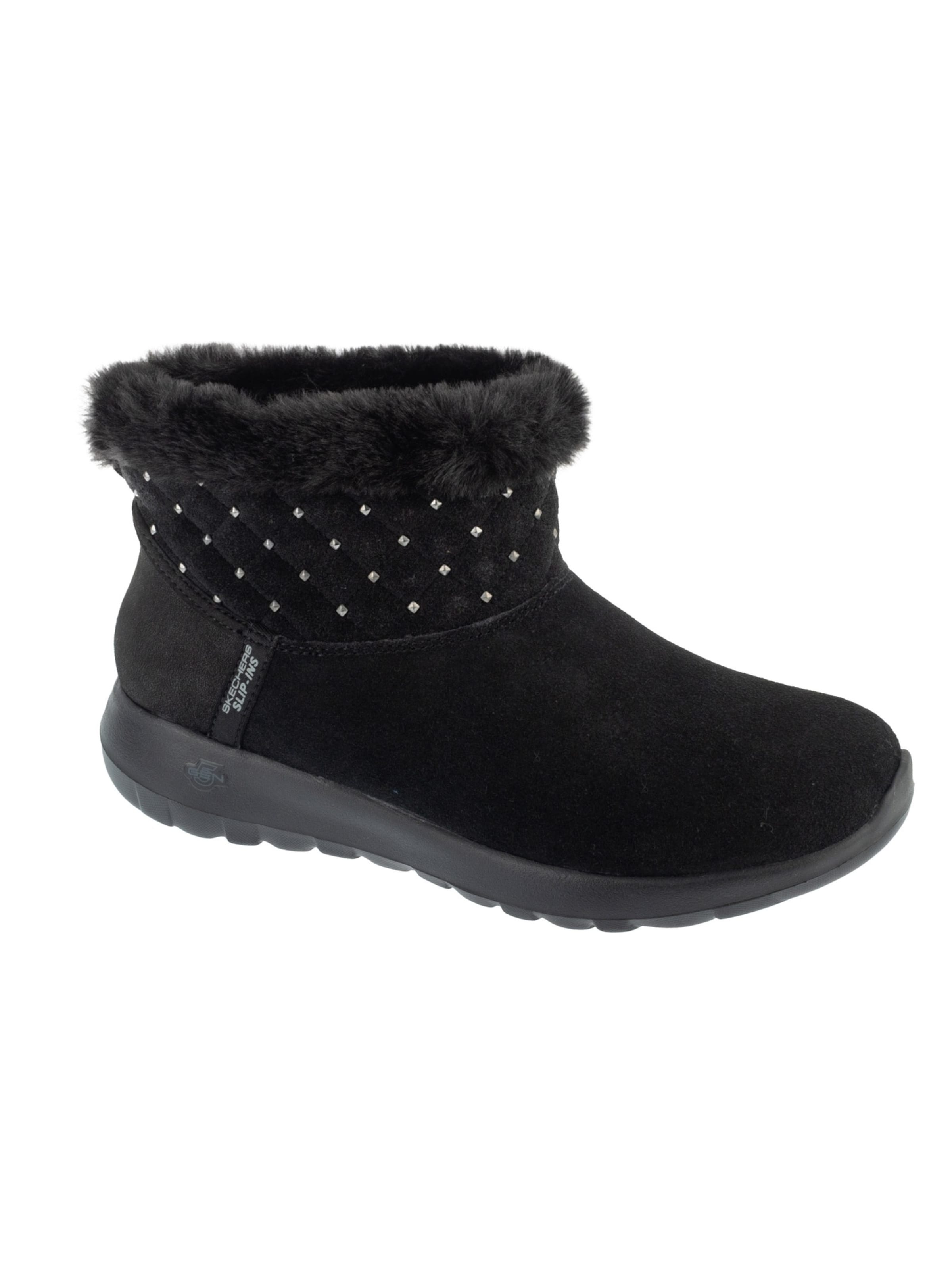 SKECHERS Lace-Up Boots in Black: front