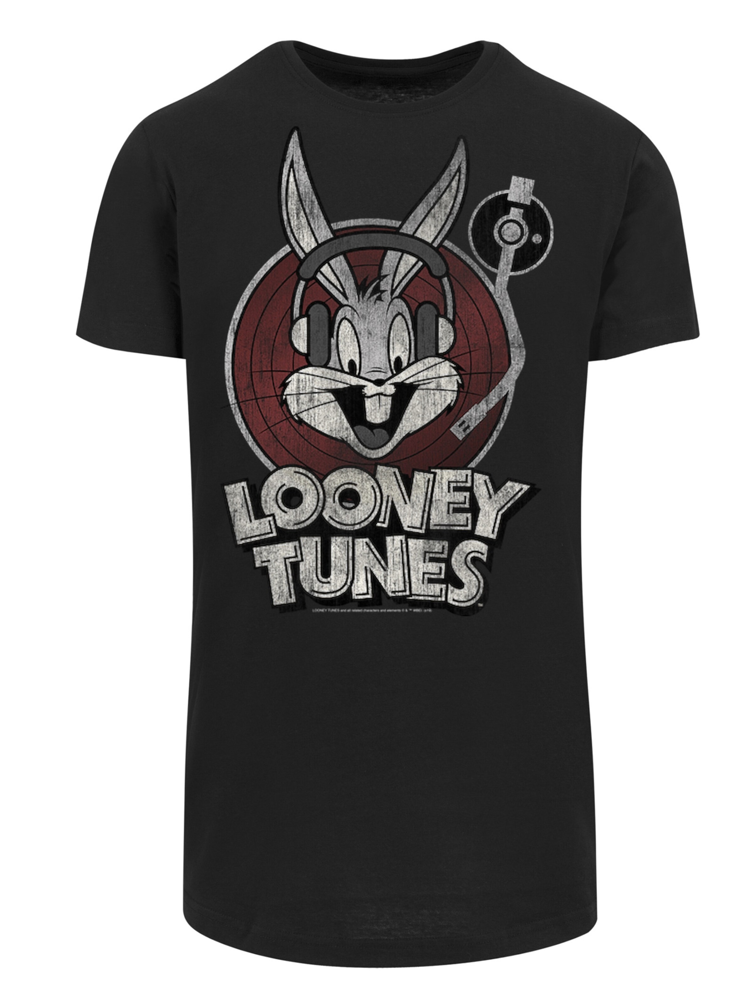 F4NT4STIC Shirt 'Looney Tunes Bugs Bunny' in Schwarz: Vorderseite