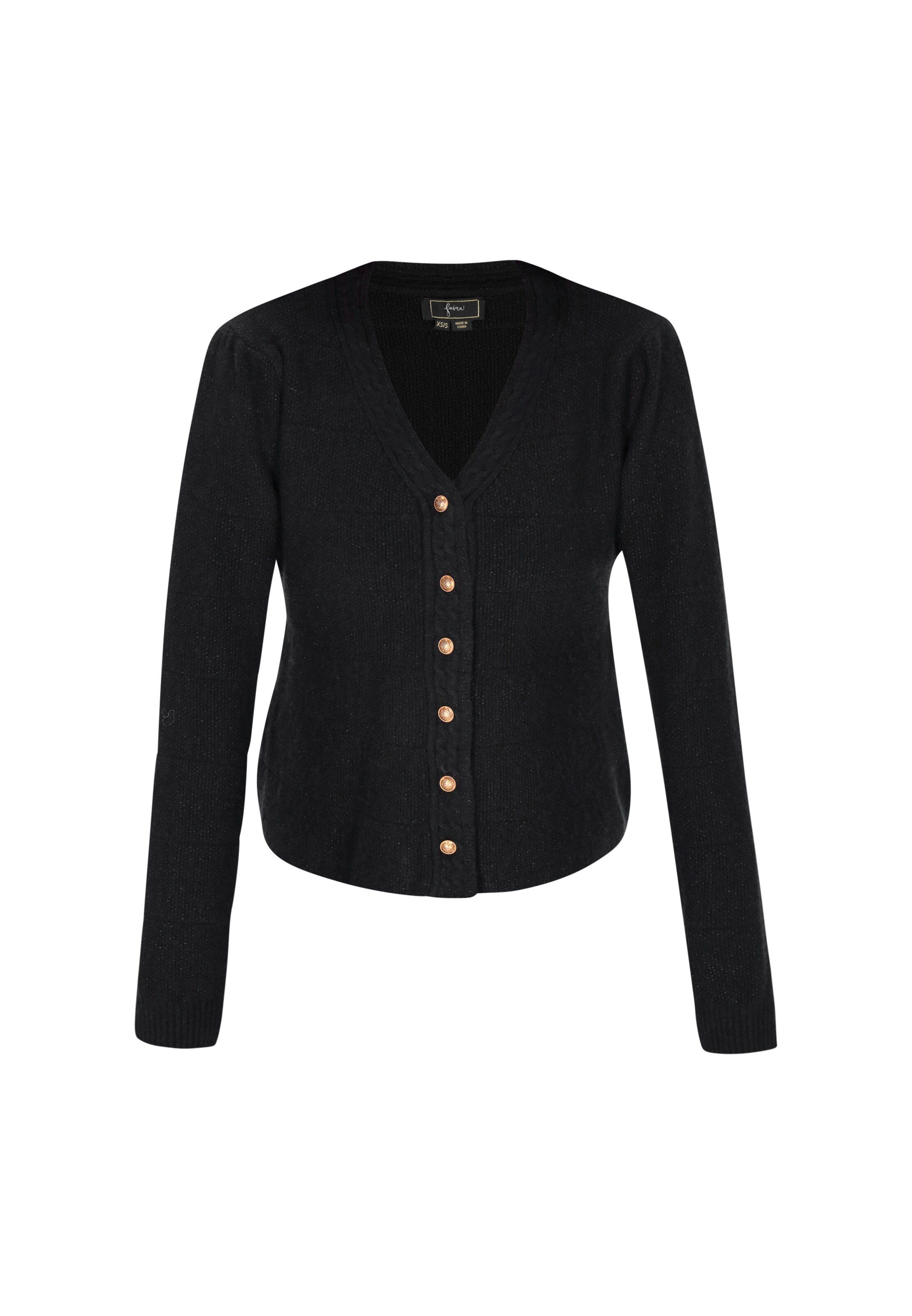 faina Strickjacke in Schwarz: Vorderseite