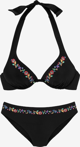 Regular Bikini 'Flori' BUFFALO en noir : devant