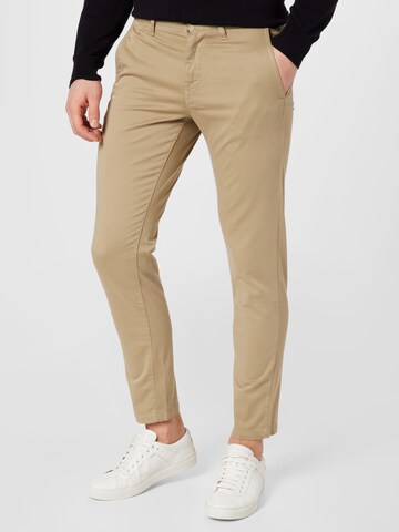 BOSS Slimfit Chino 'Taber' in Bruin: voorkant