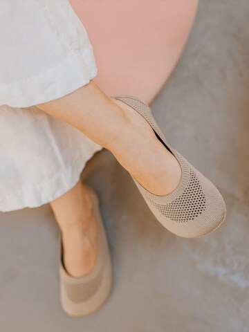 Ahinsa shoes Balerina 'Strick Softy Comfort' - bézs