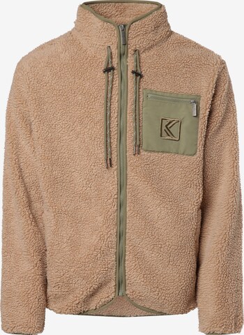 Karl Kani Fleece Jacket in Beige: front