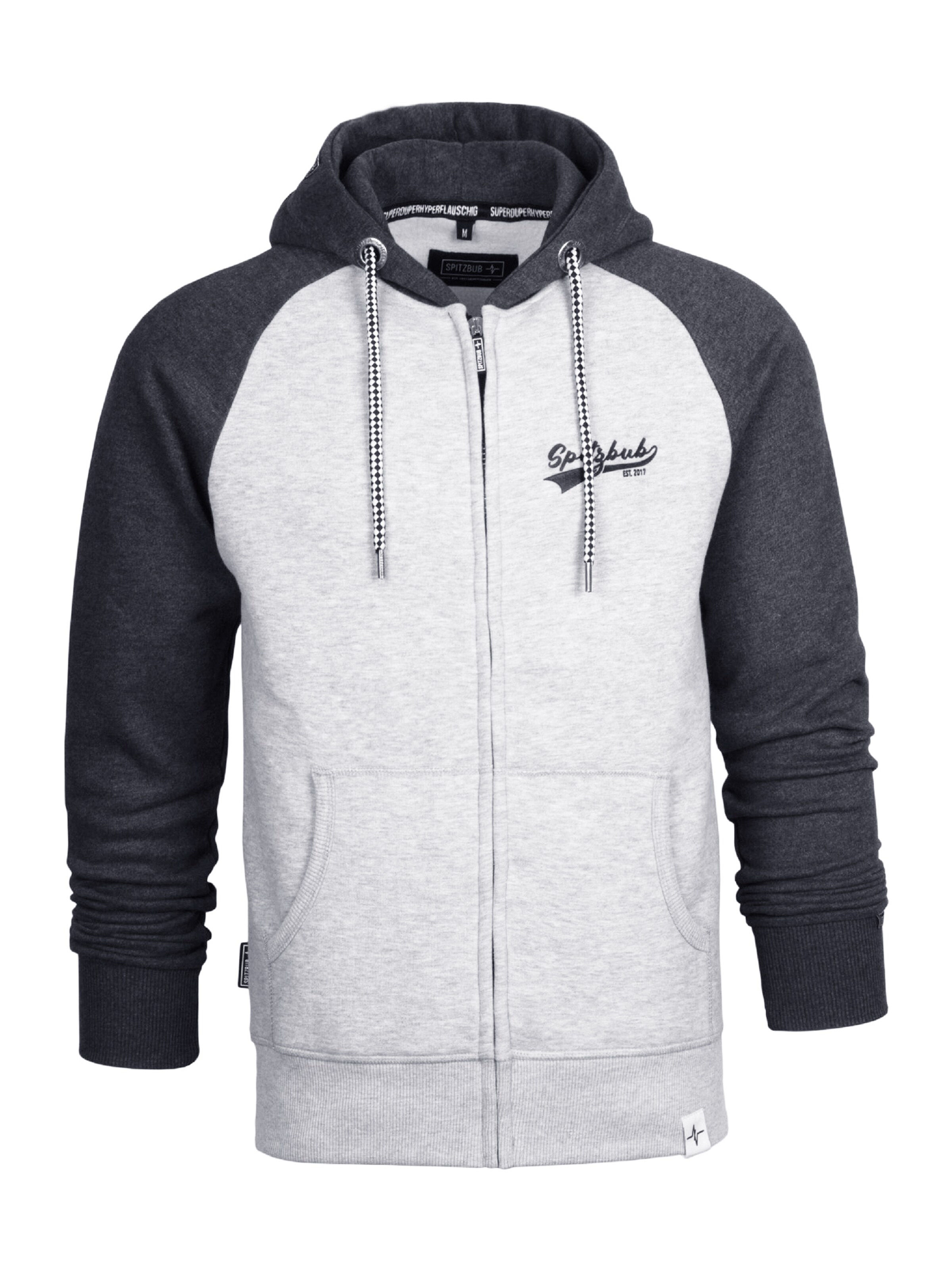 SPITZBUB Sweatvest 'Peter' in Grijs: voorkant