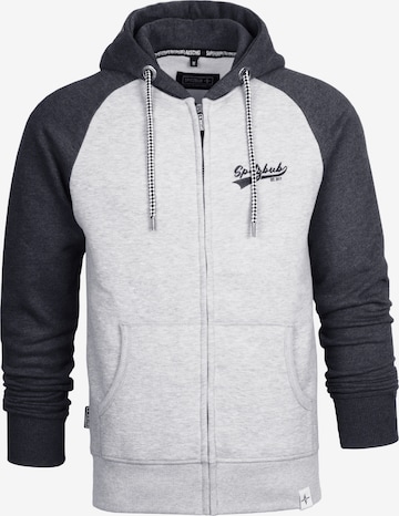 SPITZBUB Zip-Up Hoodie in Grey: front