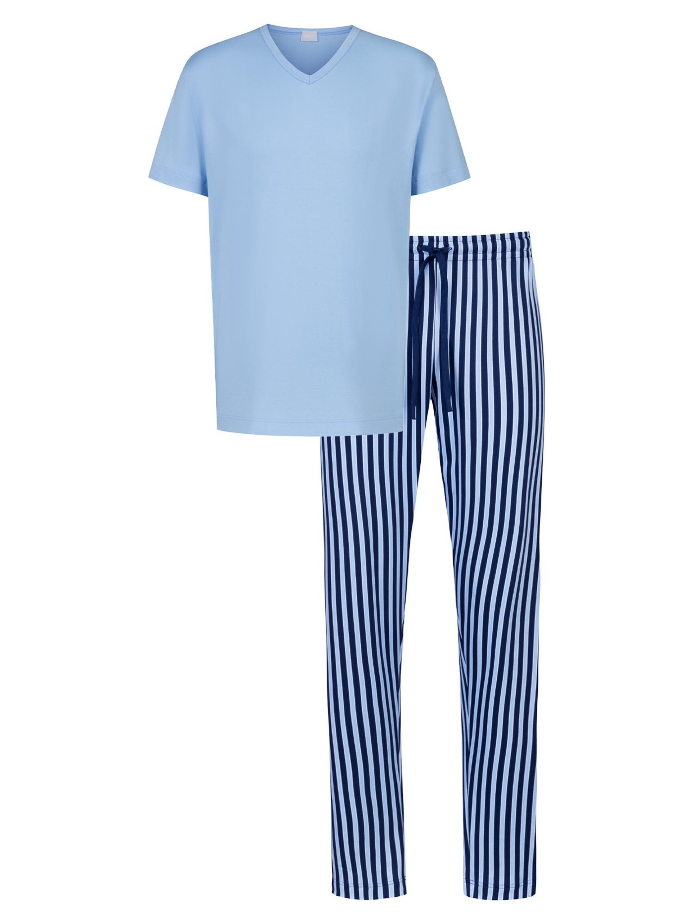 Mey Pajama short 'Graphic Stripes' in Blue: front