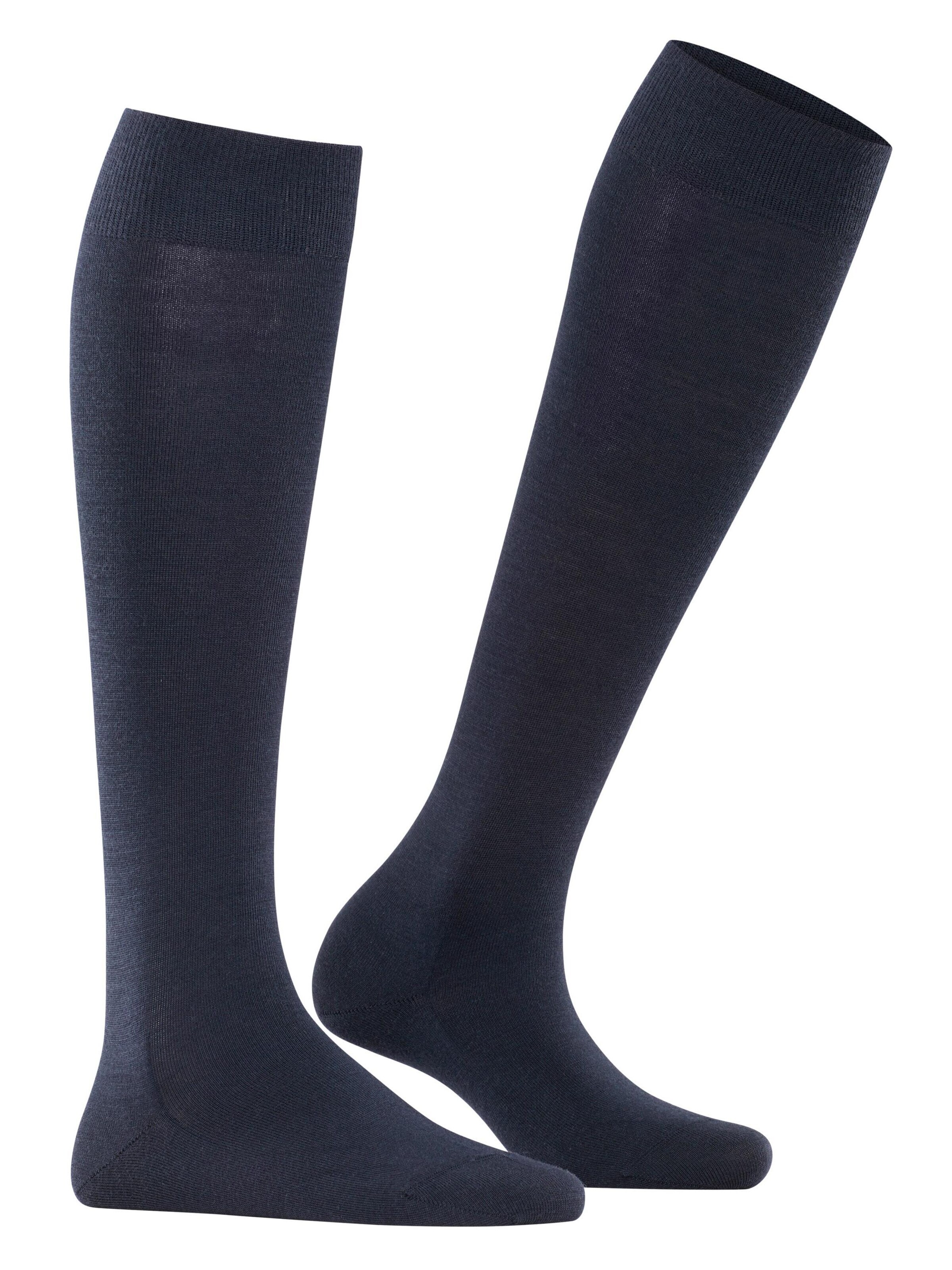 FALKE Knee High Socks 'Softmerino' in Blue: front