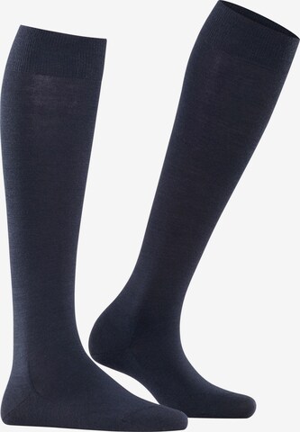 FALKE Knee High Socks 'Softmerino' in Blue: front