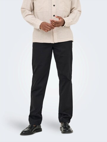 Only & Sons Szabványos Chino nadrág 'ONSWEFT' - fekete: elől
