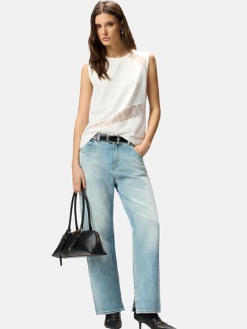 Maillot 'MOLLY MAGLIA JERSEY COTONE CON PIZZO' PINKO en blanc
