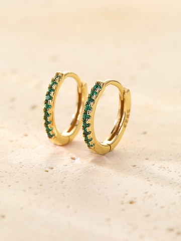Hey Happiness Ohrringe 'Green Huggies' in Gold