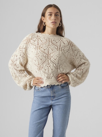Pull-over VERO MODA en beige : devant