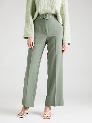 VILA Wide leg Pleated Pants 'MARINA' in Green: front