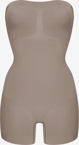 cfab (formerly creamy fabrics) Shapingbody 'Trägerloser Bodysuit Sculpting Shapewear mit Shorts' in Grau: Vorderseite
