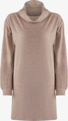 Trendyol Плетена рокля в бежово: отпред