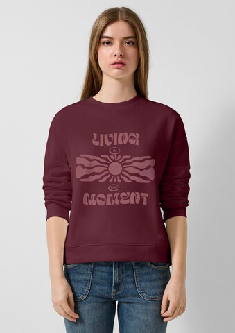 QS Sweatshirt in Rood: voorkant